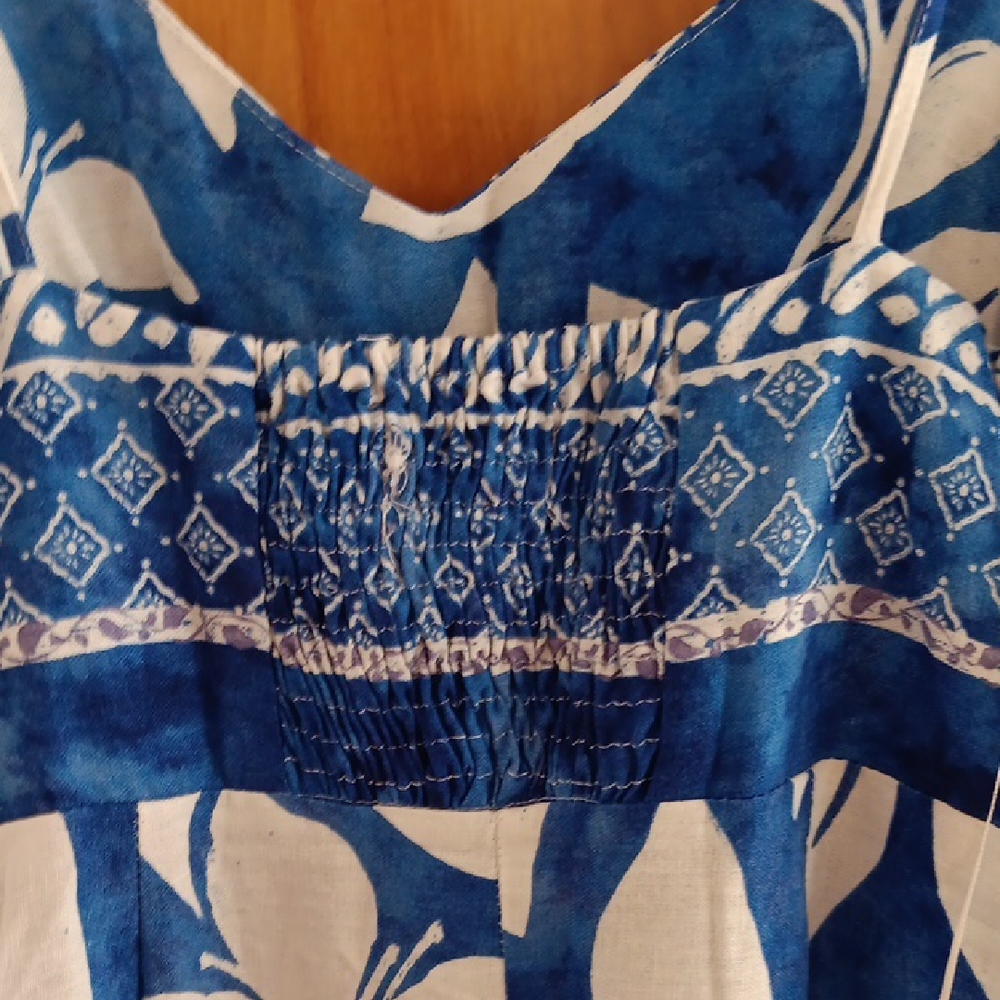 Zara Vibrant Blue and White Patterned Dress  S NWT - Picture 4 of 5